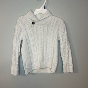 Gymboree Cable Knit Sweater Shawl Collar Cream Size 2T